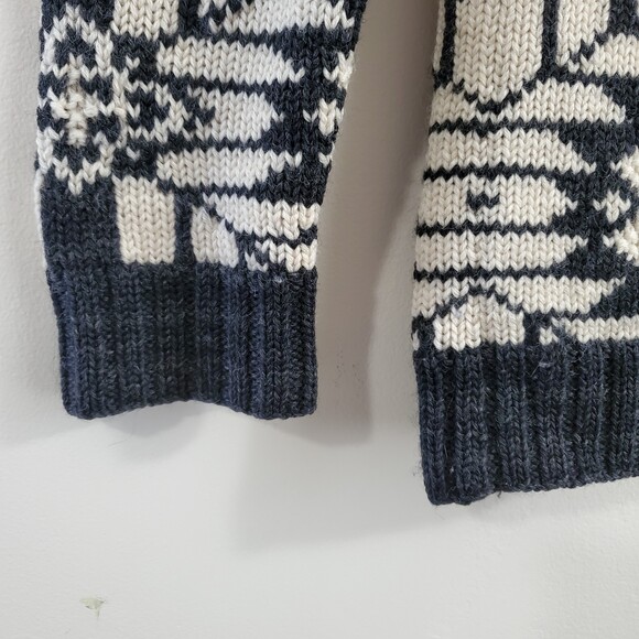 Lauren Ralph Lauren PP Wool Sweater Aztec Snowflake Mock Neck Charcoal Petite - Picture 6 of 11